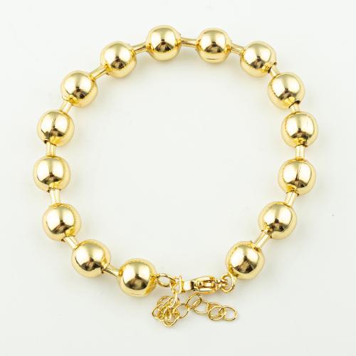 Bracelets en laiton, bijoux de mode & normes différentes pour le choix & pour femme, doré, Longueur Environ 22 cm, 50Strandstoron/lot, Vendu par lot