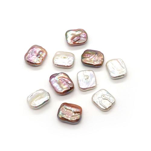 Natural Freshwater Pearl Loose Beads, Rectangle, DIY & no hole, more colors for choice, 13x18mm, Sold By PC