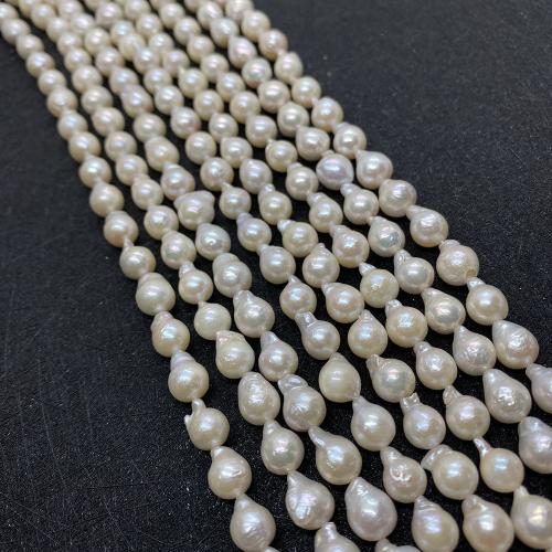 Perles nacres baroques de culture d'eau douce , perle d'eau douce cultivée, DIY, blanc, about:8-9mm, Vendu par Environ 38 cm brin