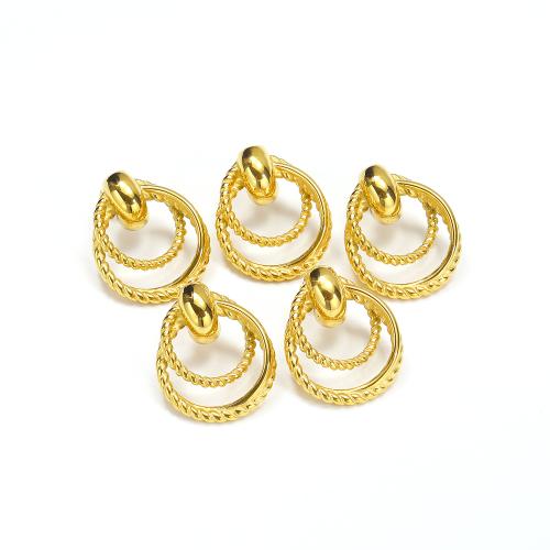 Titanium Steel  Earring, gold color plated, for woman, Sold By Pair