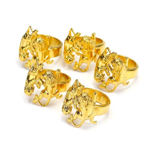 Titanium Steel Finger Ring, Lion, gold color plated, different size for choice & for woman, more colors for choice, Sold By PC