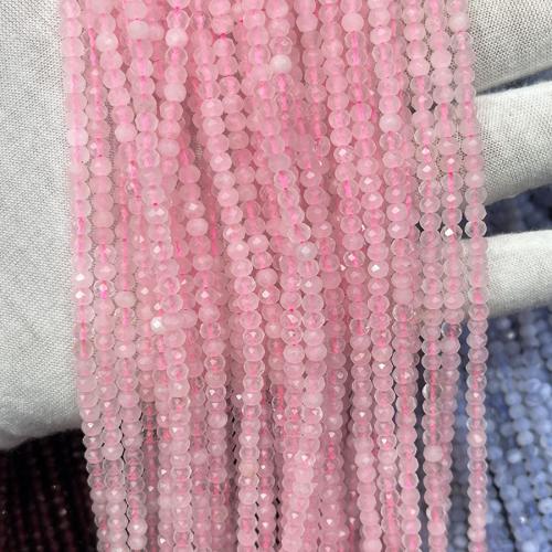 Perline di quarzo rosa naturale, DIY, rosa, 3x4mm, Venduto per Appross. 38 cm filo