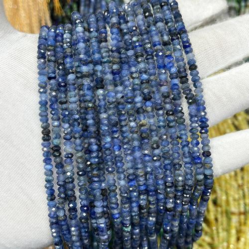 Natürlicher Quarz Perlen Schmuck, Cyanit, DIY, blau, 3x4mm, verkauft per ca. 38 cm Strang