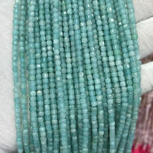 Perles amazonite, DIY, bleu, 3mm, Vendu par Environ 38 cm brin