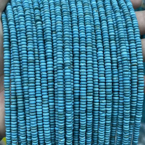 Turkos pärlor, Natural Turquoise, DIY, blå, 2x4mm, Såld Per Ca 38 cm Strand