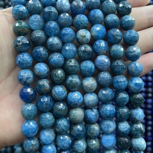 Koraliki z kameniem szlachetnym, Apatyty, Koło, DIY & różnej wielkości do wyboru, niebieski, sprzedawane na około 38 cm Strand