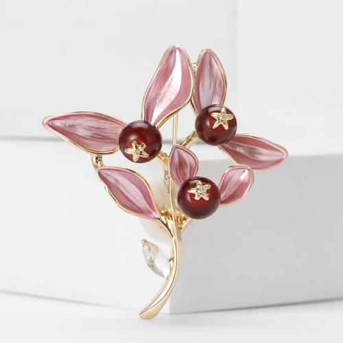 Tibetan Style Brooches, Branch, plated, fashion jewelry & enamel & with rhinestone, more colors for choice, nickel, lead & cadmium free, 42x53mm, Sold By PC