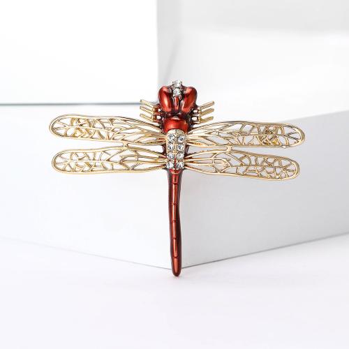 Tibetan Style Brooches, Dragonfly, plated, fashion jewelry & enamel & with rhinestone, more colors for choice, nickel, lead & cadmium free, 57x44mm, Sold By PC
