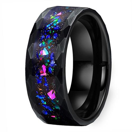 Wolfram Stahl Ring für Männer, mit Opal, Modeschmuck & verschiedene Größen vorhanden & für den Menschen, keine, Width: 8.03mm, thickness :2.4mm, verkauft von PC