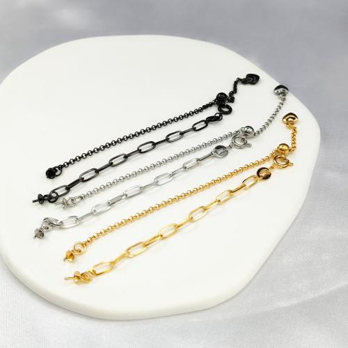 Stainless Steel Bracelet Finding, 316L Stainless Steel, with 3CM extender chain, plated, DIY, more colors for choice, Length:Approx 15 cm, Sold By PC