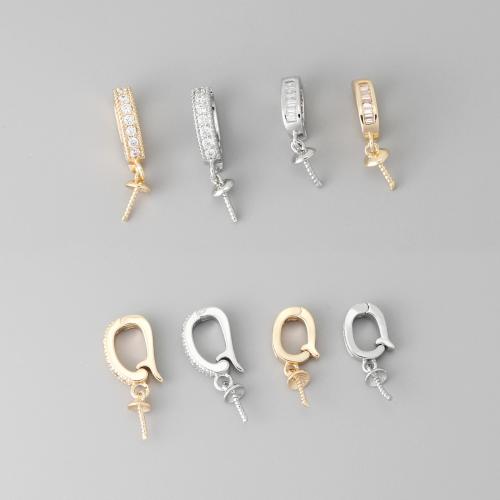 Brass Jewelry Bails, plated, DIY & different styles for choice & micro pave cubic zirconia, more colors for choice, Sold By PC