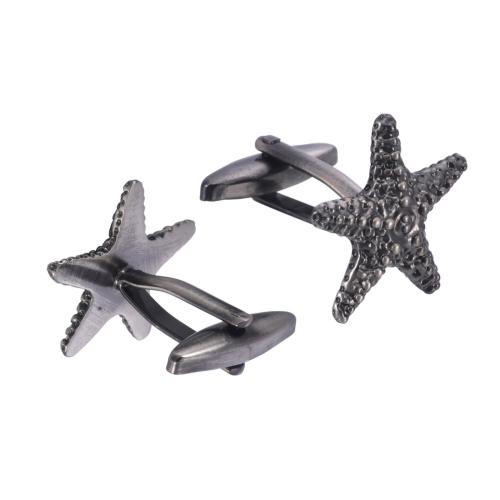 Cufflinks, Brass, Starfish, plated, Unisex & different styles for choice, more colors for choice, The diameter is about 21MM, Sold By PC
