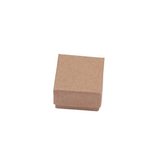 Jewelry Gift Box, Kraft, with Sponge, dustproof & multifunctional, khaki, 40x40x27mm, Sold By PC