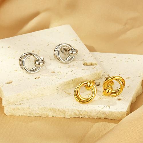 Stainless Steel Stud Earrings, 304 Stainless Steel, Vacuum Ion Plating, for woman, more colors for choice, Sold By PC