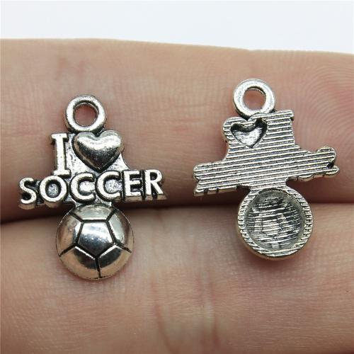Zinc Alloy Pendants Football plated DIY Sold By PC
