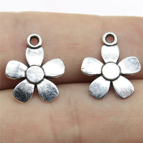 Tibetan Style Flower Pendants, plated, DIY, more colors for choice, 17x14mm, Sold By PC