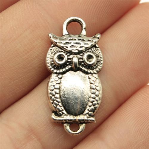 Animal Tibetan Style Connector, Owl, plated, DIY & 1/1 loop, more colors for choice, 27x13mm, Sold By PC