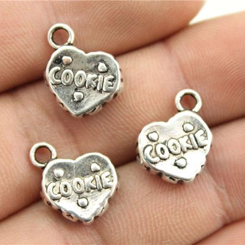 Tibetan Style Heart Pendants, antique silver color plated, DIY, 15x12mm, Sold By PC