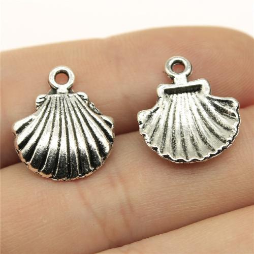 Tibetan Style Pendants, Shell, plated, DIY, more colors for choice, 18x15mm, Sold By PC