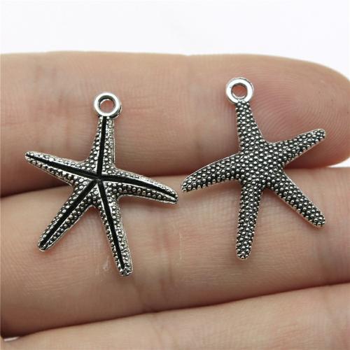 Tibetan Style Pendants, Starfish, plated, DIY, more colors for choice, 26x22mm, Sold By PC