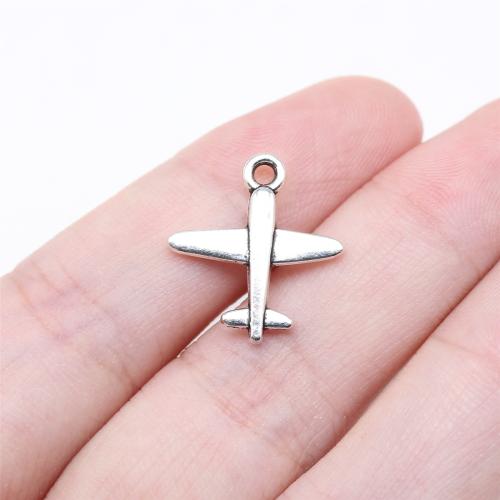 Vehicle Shaped Tibetan Style Pendants, Airplane, antique silver color plated, DIY, 18x16mm, Sold By PC