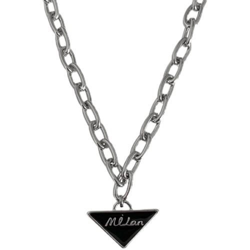 Collier de bijoux en alliage de zinc, avec 6cm chaînes de rallonge, bijoux de mode & pour femme, argent, Longueur:Environ 38 cm, Vendu par PC