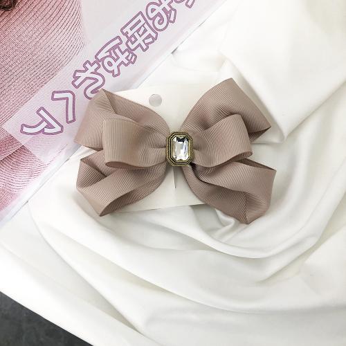 Hair Snap Clips, Cloth, with Tibetan Style, micro pave cubic zirconia & for woman, more colors for choice, 68mm, Sold By PC