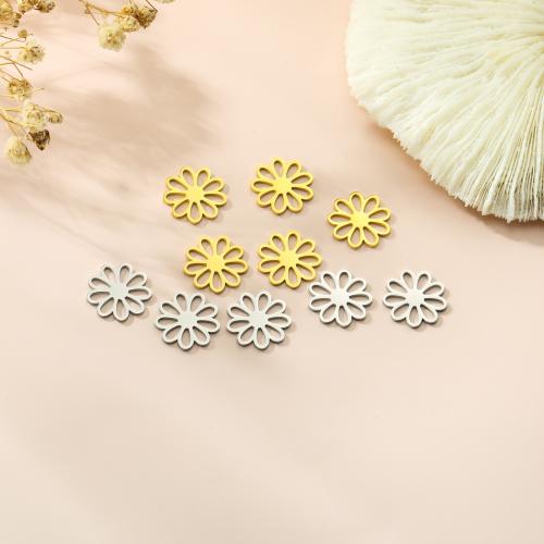 Stainless Steel Flower Pendant, 304 Stainless Steel, Vacuum Ion Plating, DIY, more colors for choice, 13.40x13.40mm, Sold By PC