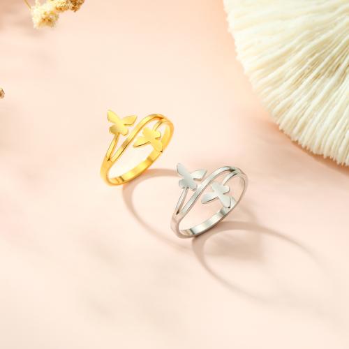 Edelstahl Ringe, 304 Edelstahl, Schmetterling, Modeschmuck & verschiedene Größen vorhanden & für Frau, keine, verkauft von PC