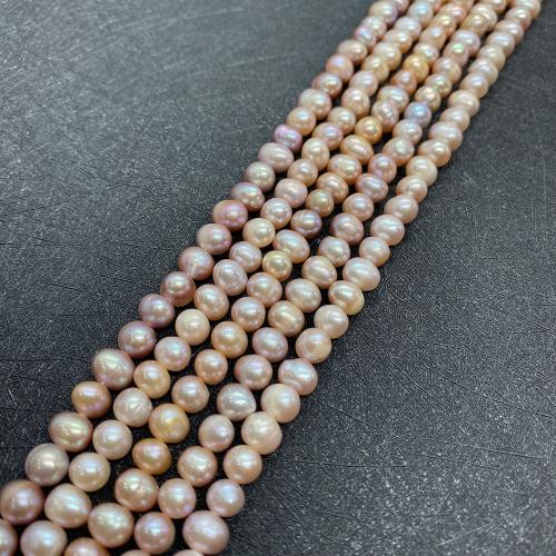 Perline perle d'acqua dolce naturale, perla d'acquadolce coltivata naturalmente, Leggermente rotondo, DIY & formato differente per scelta, nessuno, Venduto da filo