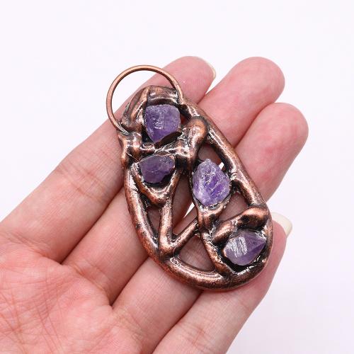 Quartz Gemstone Pendants, Tibetan Style, with Quartz, antique copper color plated, DIY, more colors for choice, nickel, lead & cadmium free, about:36x66-39x70mm, Sold By PC