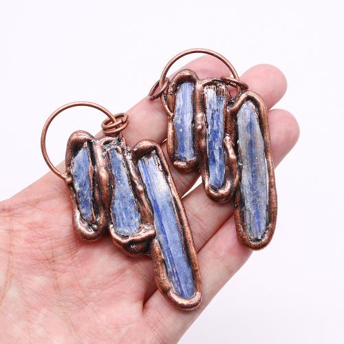 Natural Lapis Lazuli Pendants, Tibetan Style, with Lapis Lazuli, antique copper color plated, DIY, nickel, lead & cadmium free, 39x83mm, Sold By PC