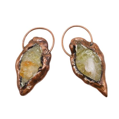 Quartz Gemstone Pendants, Tibetan Style, with Citrine, antique copper color plated, DIY, nickel, lead & cadmium free, about:29x60-29x65mm, Sold By PC
