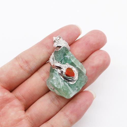 Quartz Gemstone Pendants, Tibetan Style, with Natural Stone & Quartz, irregular, silver color plated, DIY, more colors for choice, nickel, lead & cadmium free, about:24x35-30x47mm, Sold By PC
