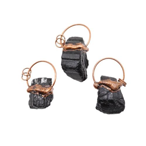Gemstone Pendants Jewelry, Tibetan Style, with Gemstone, irregular, antique copper color plated, DIY, black, nickel, lead & cadmium free, about:34x43-26x50mm, Sold By PC