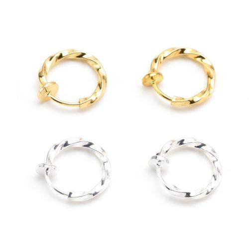 Brass Earring Clip Round plated for woman nickel lead & cadmium free 13mm Sold By Pair