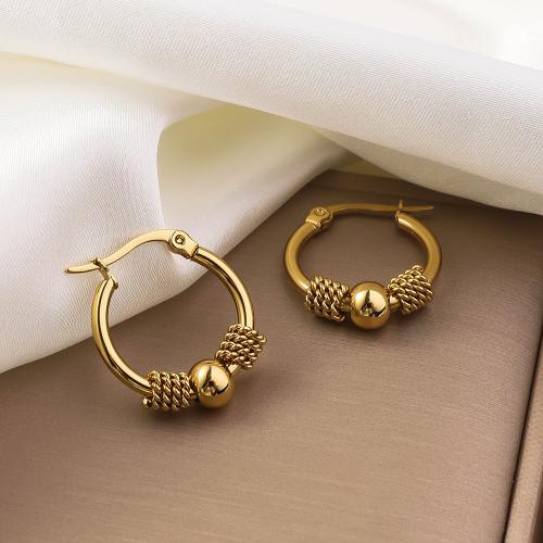 Stainless Steel Lever Back Earring, 304 Stainless Steel, gold color plated, for woman, Sold By Pair