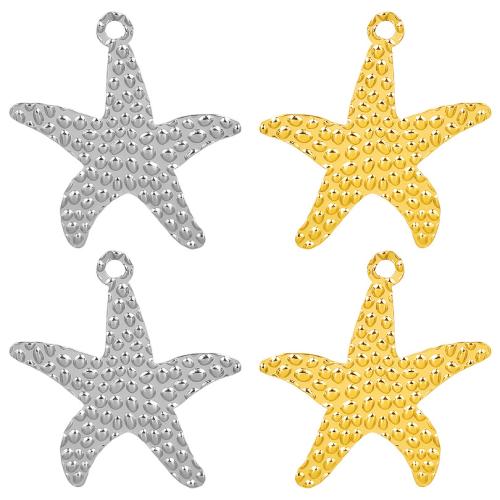 Stainless Steel Pendants, 304 Stainless Steel, Starfish, plated, DIY, more colors for choice, 29x32mm, Sold By PC