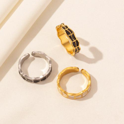 Эмаль Нержавеющая сталь палец кольцо, Нержавеющая сталь 304, Другое покрытие, ювелирные изделия моды & эмаль, Много цветов для выбора, продается PC
