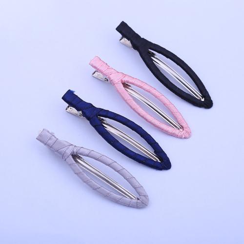 Hair Clip Findings, Manganese Steel, with Cloth, plated, DIY, more colors for choice, 60mm, Sold By PC