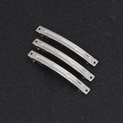 Hair Clip Findings, Manganese Steel, with Polyethylene, plated, DIY, nickel color, 100mm, Sold By PC