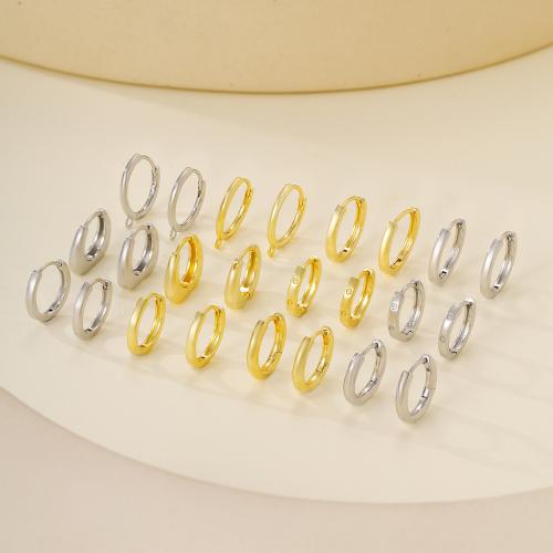Латунный компонет-кольцо для сережек, Латунь, плакированный настоящим золотом, разные стили для выбора, Много цветов для выбора, продается Пара
