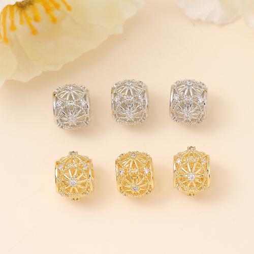 Brass Spacer Beads, real gold plated, DIY & micro pave cubic zirconia, more colors for choice, Sold By PC