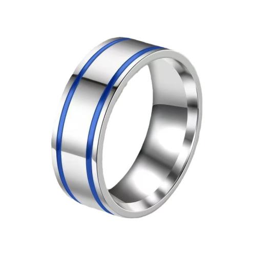 Enamel Stainless Steel Finger Ring, 304 Stainless Steel, polished, different size for choice & for man, original color, Sold By PC