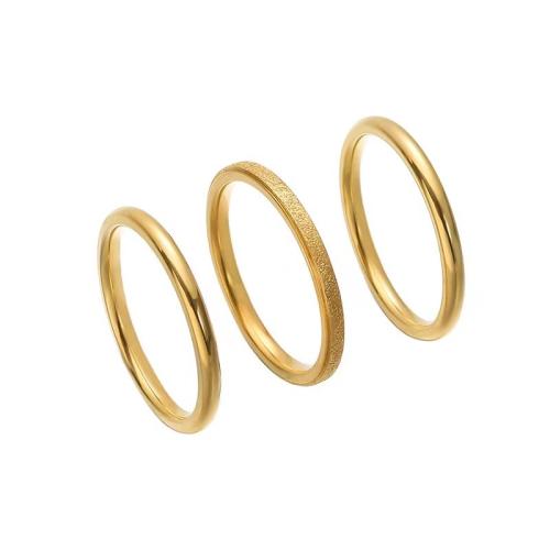 Ring Finger Titantium stali, Powlekane, trzy sztuki & różnej wielkości do wyboru & dla kobiety, złoty, sprzedane przez Ustaw