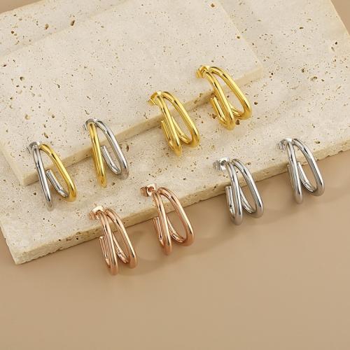 Stainless Steel Stud Earrings, 304 Stainless Steel, Vacuum Ion Plating, for woman, more colors for choice, Sold By Pair