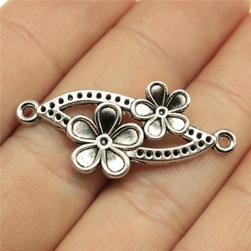 Tibetan Style Connector, Flower, plated, DIY & 1/1 loop, more colors for choice, 37x17mm, Sold By PC