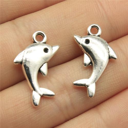 Tibetan Style Animal Pendants, Dolphin, antique silver color plated, DIY, Sold By PC