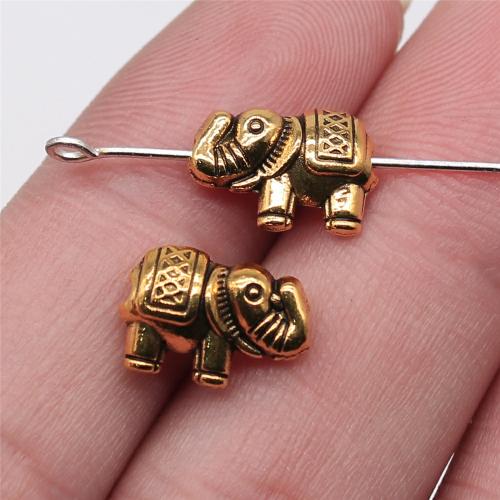 Tibetan Style Animal Beads, Elephant, plated, DIY, more colors for choice, 12x9mm, Sold By PC