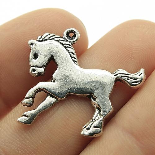 Tibetan Style Animal Pendants, Horse, antique silver color plated, DIY, 23x25mm, Sold By PC